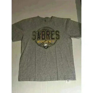 Buffalo Sabres NHL XLarge Grey Team Short Sleeve Graphic T-Shirt 2 Sided